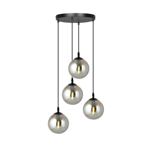Cosmo 4 Sort Premium Grafit pendellampe - Ø14 cm, E14, 230V, uden lyskilde
