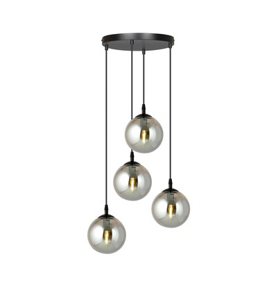 Cosmo 4 Sort Premium Grafit pendellampe - Ø14 cm, E14, 230V, uden lyskilde