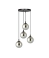 Cosmo 4 Sort Premium Grafit pendellampe - Ø14 cm, E14, 230V, uden lyskilde