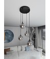 Cosmo 4 Sort Premium Grafit pendellampe - Ø14 cm, E14, 230V, uden lyskilde