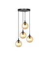 Cosmo 4 Sort Premium Rav pendellampe - Ø14 cm, E14, 230V, uden lyskilde