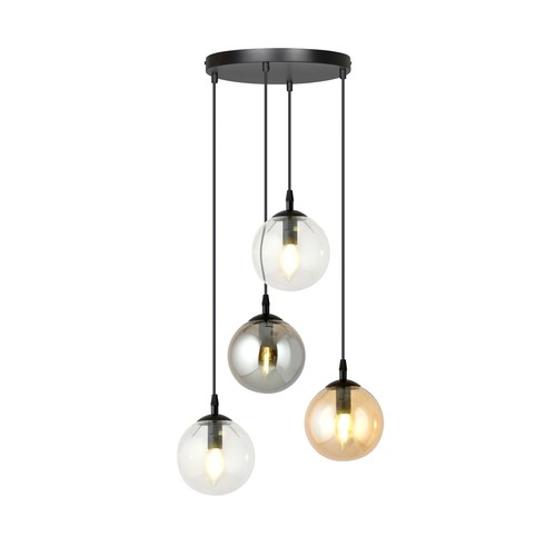 Cosmo 4 Sort Premium Mix pendellampe - Ø14 cm, E14, 230V, uden lyskilde