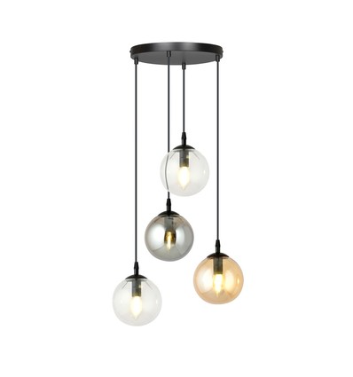 Cosmo 4 Sort Premium Mix pendellampe - Ø14 cm, E14, 230V, uden lyskilde