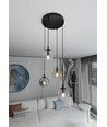 Cosmo 4 Sort Premium Mix pendellampe - Ø14 cm, E14, 230V, uden lyskilde