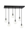 Cosmo 6 Sort/Transparent pendellampe - Ø14 cm, E14, 230V, uden lyskilde