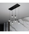 Cosmo 6 Sort/Transparent pendellampe - Ø14 cm, E14, 230V, uden lyskilde