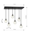 Cosmo 6 Sort/Transparent pendellampe - Ø14 cm, E14, 230V, uden lyskilde