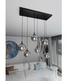 Cosmo 6 Sort/Grafit pendellampe - Ø14 cm, E14, 230V, uden lyskilde