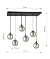 Cosmo 6 Sort/Grafit pendellampe - Ø14 cm, E14, 230V, uden lyskilde