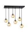 Cosmo 6 Sort/Rav pendellampe - Ø14 cm, E14, 230V, uden lyskilde