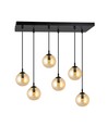 Cosmo 6 Sort/Rav pendellampe - Ø14 cm, E14, 230V, uden lyskilde