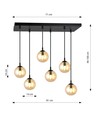 Cosmo 6 Sort/Rav pendellampe - Ø14 cm, E14, 230V, uden lyskilde