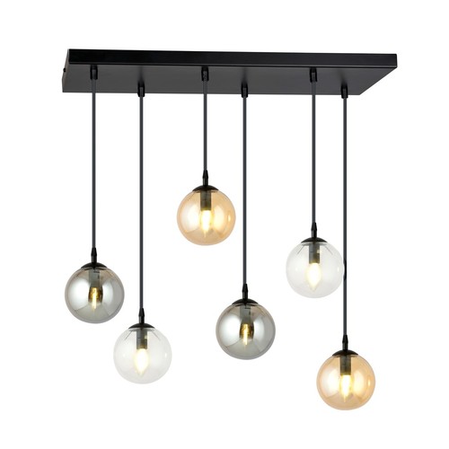 Cosmo 6 Sort MIX1 pendellampe - Ø14 cm, E14, 230V, uden lyskilde