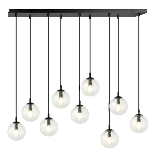 Cosmo 9 Sort/Transparent pendellampe - Ø14 cm, E14, 230V, uden lyskilde