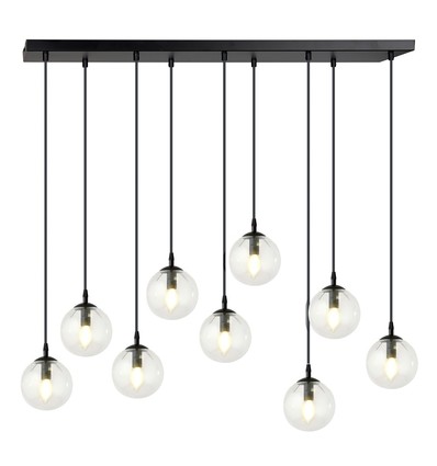 Cosmo 9 Sort/Transparent pendellampe - Ø14 cm, E14, 230V, uden lyskilde
