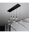 Cosmo 9 Sort/Transparent pendellampe - Ø14 cm, E14, 230V, uden lyskilde