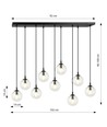 Cosmo 9 Sort/Transparent pendellampe - Ø14 cm, E14, 230V, uden lyskilde