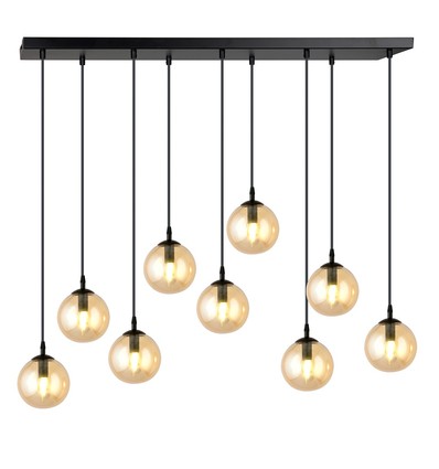 Cosmo 9 Sort/Rav pendellampe - Ø14 cm, E14, 230V, uden lyskilde