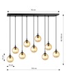 Cosmo 9 Sort/Rav pendellampe - Ø14 cm, E14, 230V, uden lyskilde