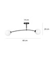 Pregos 2 Sort loftslampe - Ø15 cm, E14, 230V, uden lyskilde