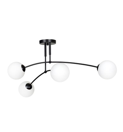 Pregos 4 Sort loftslampe - Ø15 cm, E14, 230V, uden lyskilde