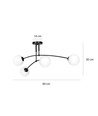 Pregos 4 Sort loftslampe - Ø15 cm, E14, 230V, uden lyskilde
