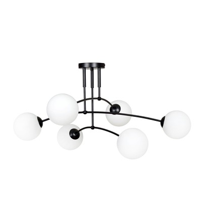 Pregos 6 Sort loftslampe - Ø15 cm, E14, 230V, uden lyskilde