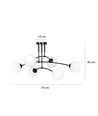 Pregos 6 Sort loftslampe - Ø15 cm, E14, 230V, uden lyskilde