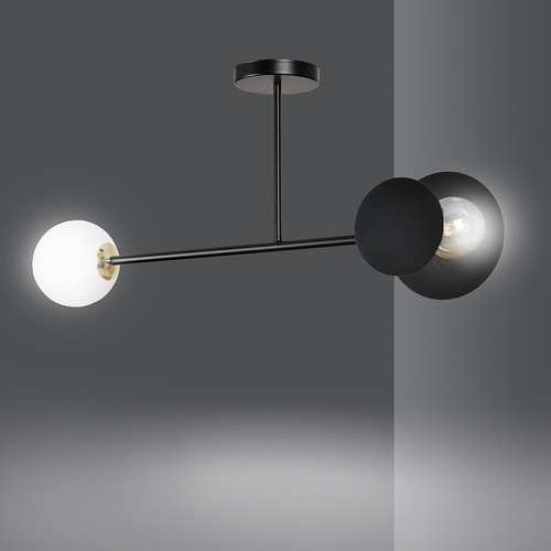 Minerva 2 Sort loftslampe - Ø15 cm, E27, 230V, uden lyskilde