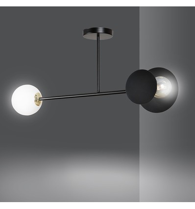 Minerva 2 Sort loftslampe - Ø15 cm, E27, 230V, uden lyskilde