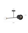 Minerva 2 Sort loftslampe - Ø15 cm, E27, 230V, uden lyskilde