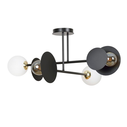 Minerva 4 Sort loftslampe - Ø15 cm, E27, 230V, uden lyskilde