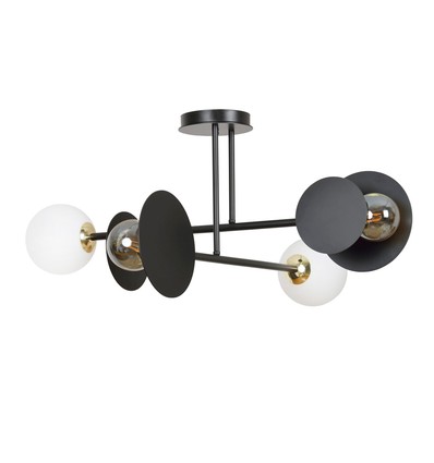 Minerva 4 Sort loftslampe - Ø15 cm, E27, 230V, uden lyskilde