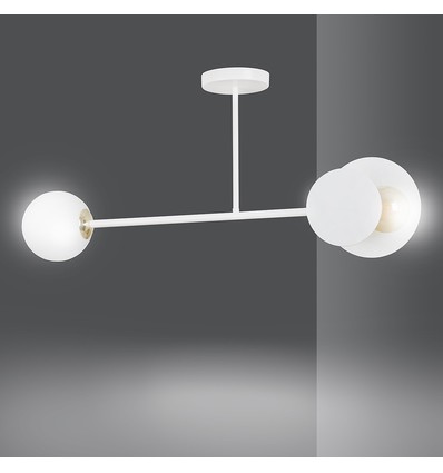 Minerva 2 Hvid loftslampe - Ø15 cm, E27, 230V, uden lyskilde