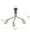 Verno 3 Sort loftslampe - GU10, 230V, uden lyskilde