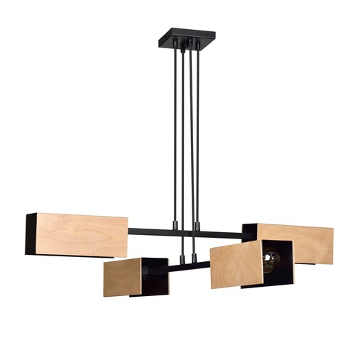 Zaper 4 Sort pendellampe - E27, 230V, uden lyskilde