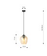 Istar 1 Sort/Rav pendellampe - Ø14 cm, E27, 230V, uden lyskilde