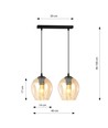Istar 2 Sort/Rav pendellampe - Ø14 cm, E27, 230V, uden lyskilde