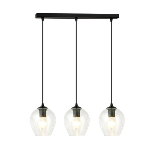 Istar 3 Sort/Transparent pendellampe - Ø14 cm, E27, 230V, uden lyskilde