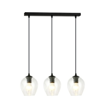 Istar 3 Sort/Transparent pendellampe - Ø14 cm, E27, 230V, uden lyskilde