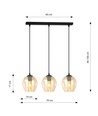 Istar 3 Sort/Rav pendellampe - Ø14 cm, E27, 230V, uden lyskilde