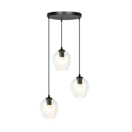 Istar 3 Sort Premium Transparent pendellampe - Ø14 cm, E27, 230V, uden lyskilde