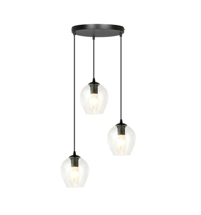 Istar 3 Sort Premium Transparent pendellampe - Ø14 cm, E27, 230V, uden lyskilde