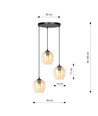 Istar 3 Sort Premium Rav pendellampe - Ø14 cm, E27, 230V, uden lyskilde