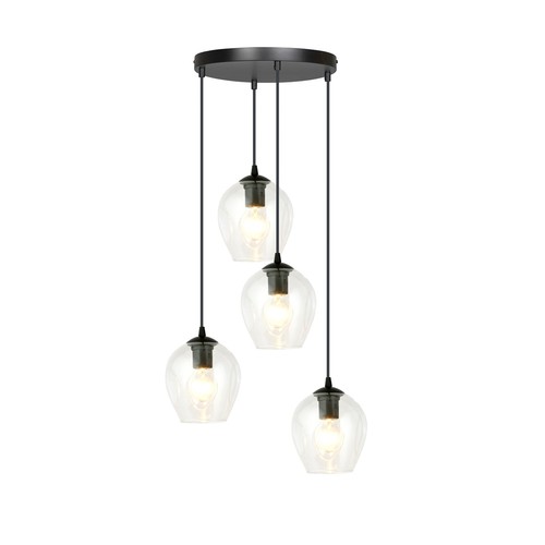 Istar 4 Sort Premium Transparent pendellampe - Ø14 cm, E27, 230V, uden lyskilde
