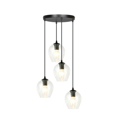 Istar 4 Sort Premium Transparent pendellampe - Ø14 cm, E27, 230V, uden lyskilde