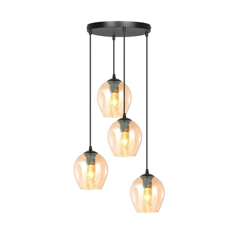 Istar 4 Sort Premium Rav pendellampe - Ø14 cm, E27, 230V, uden lyskilde
