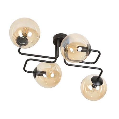 Brendi 4 Sort/Rav loftslampe - Ø14 cm, E14, 230V, uden lyskilde