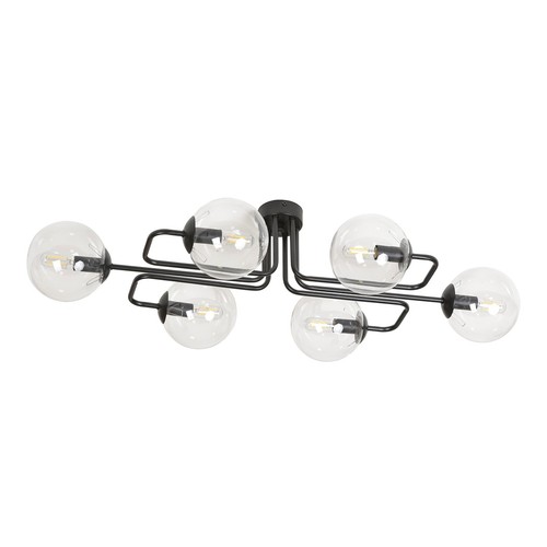 Brendi 6A Sort/Transparent loftslampe - Ø14 cm, E14, 230V, uden lyskilde