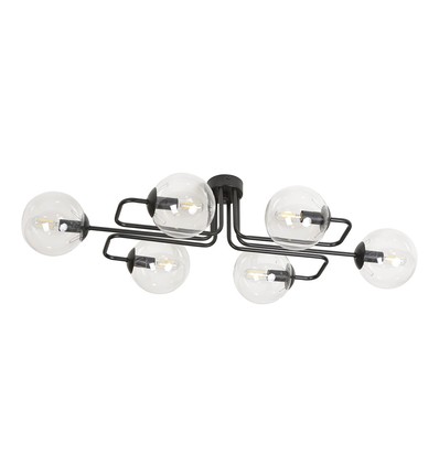 Brendi 6A Sort/Transparent loftslampe - Ø14 cm, E14, 230V, uden lyskilde